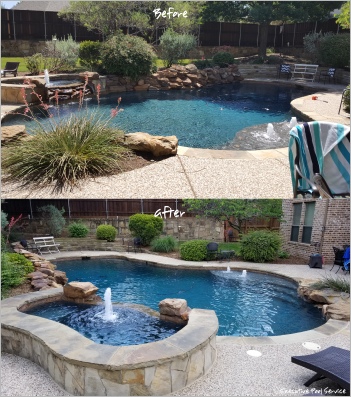 before and after picture of McKinney pool replaster