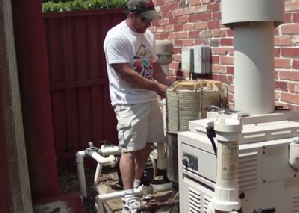 image of pool professional cleaning a pool filter in McKinney, Tx.